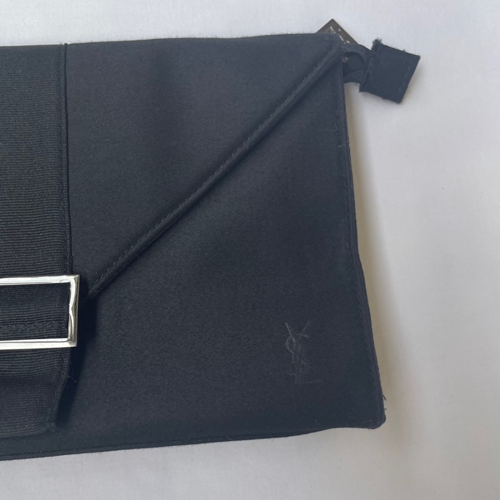 Saint Laurent Black Envelope Toiletry Pouch with Buckle Detail - Picture 3 of 6